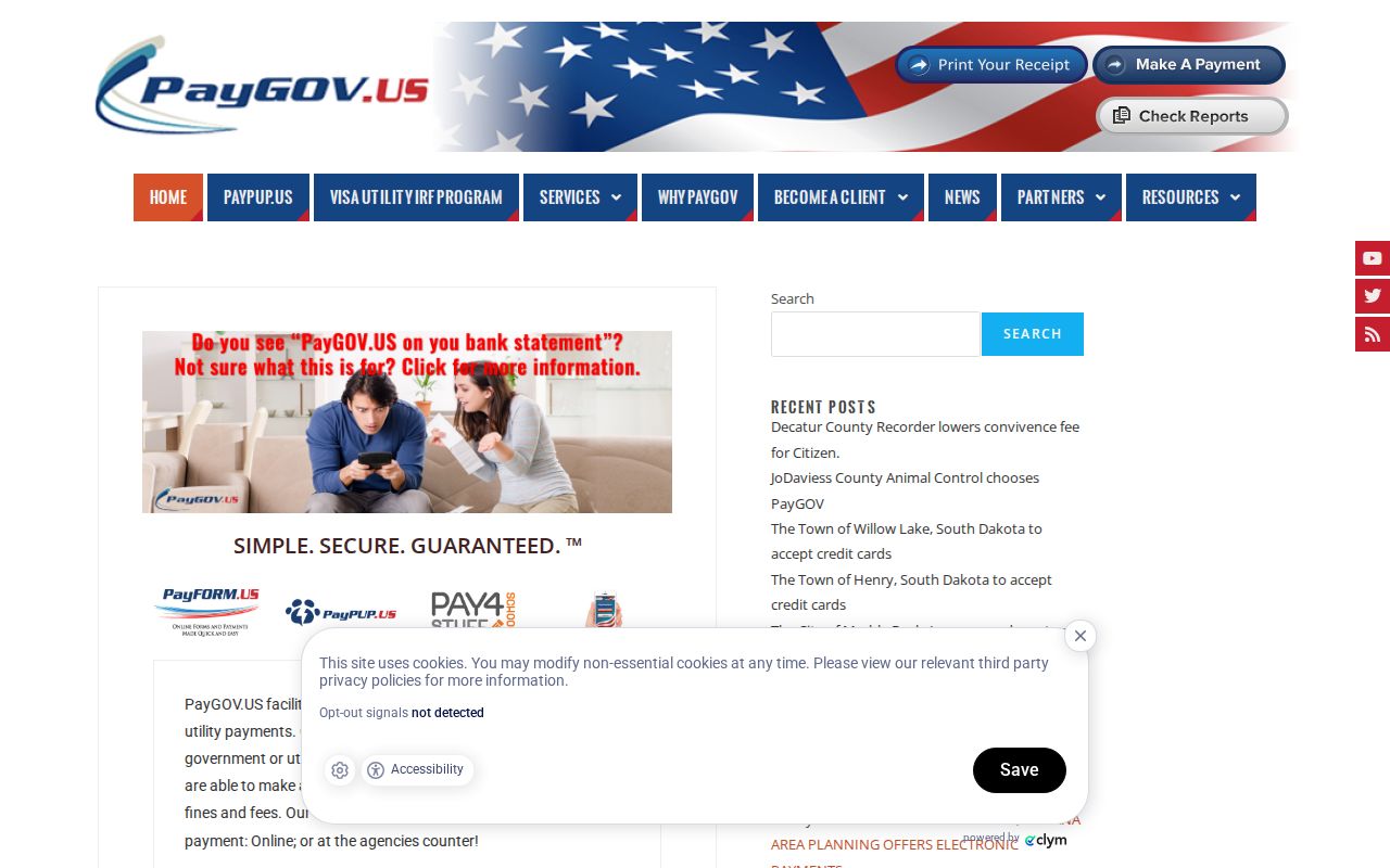 PayGov payment landing page designated by Warrick County for traffic payments
