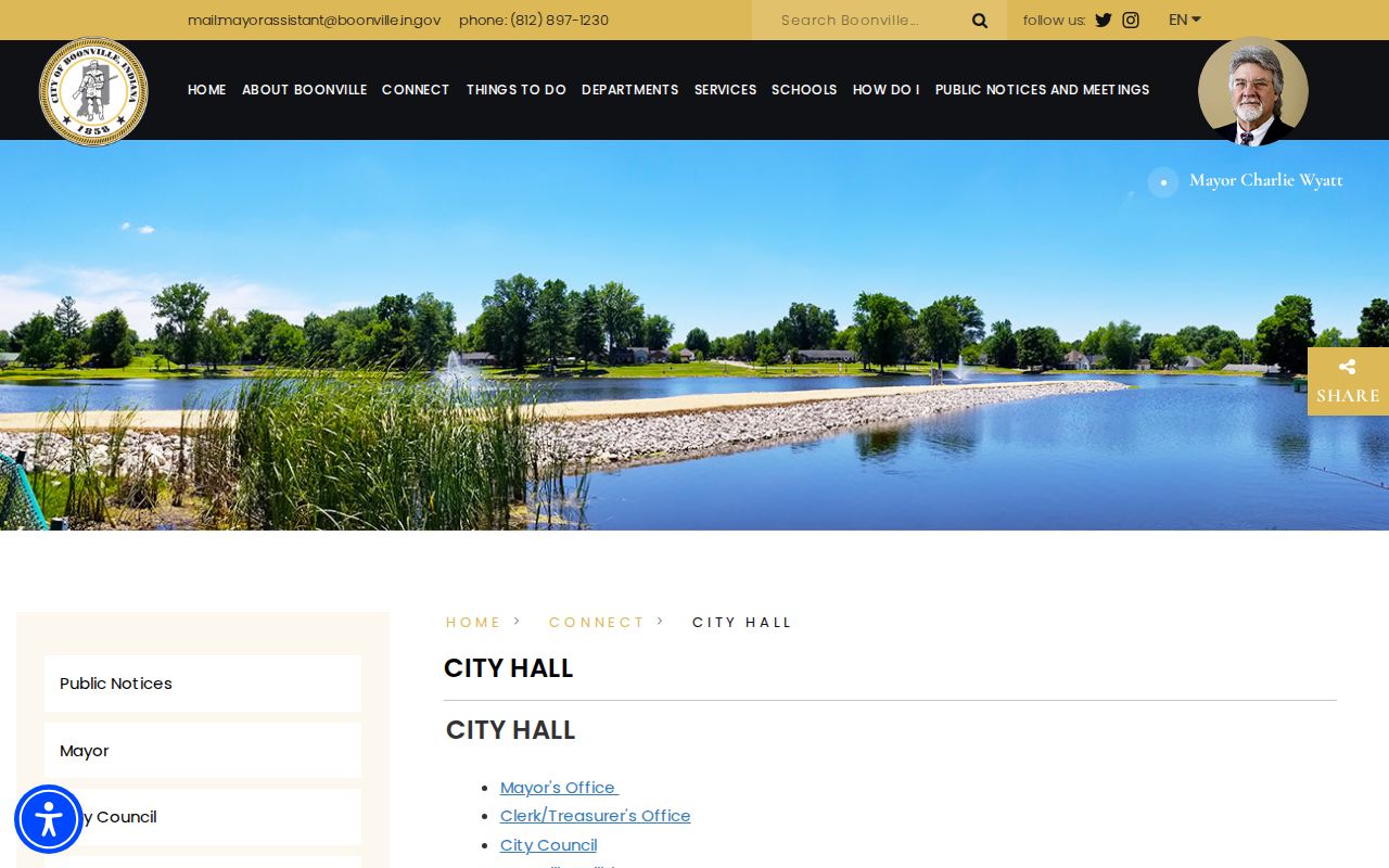 Boonville City Hall contact and office information